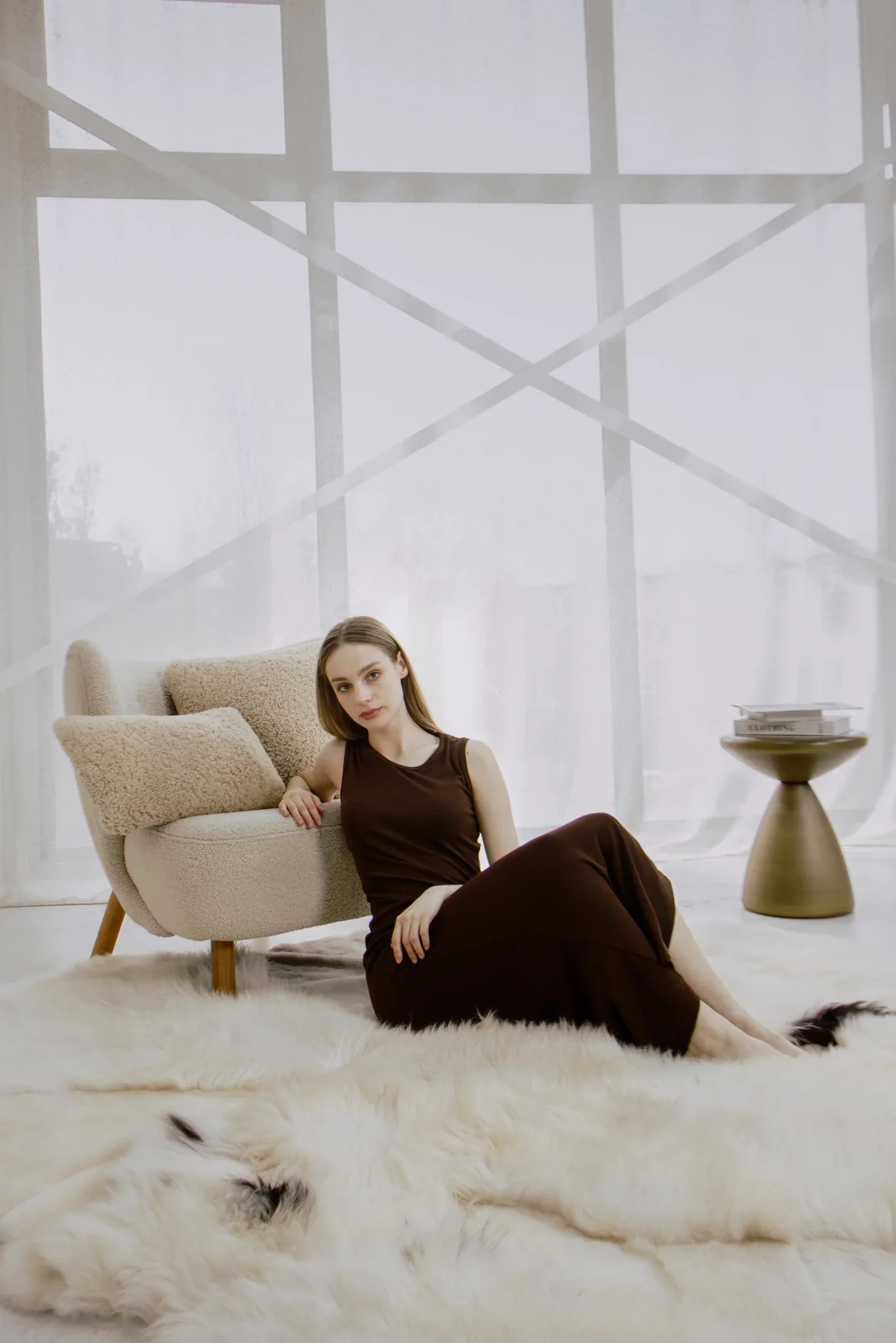 Tan Shearling Lumbar - Image 4