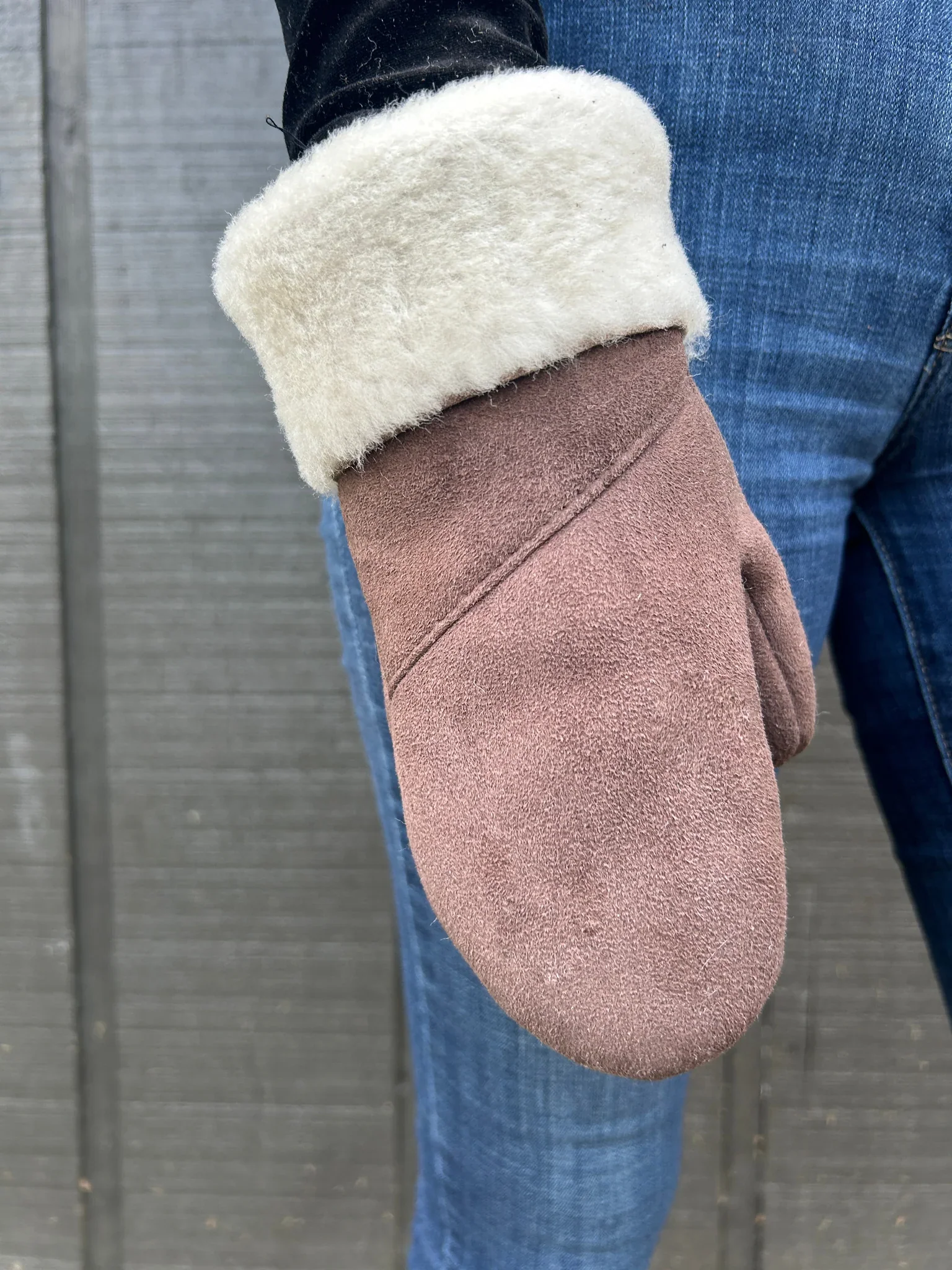 The Haven Sheepskin Mitten in Walnut - Image 5