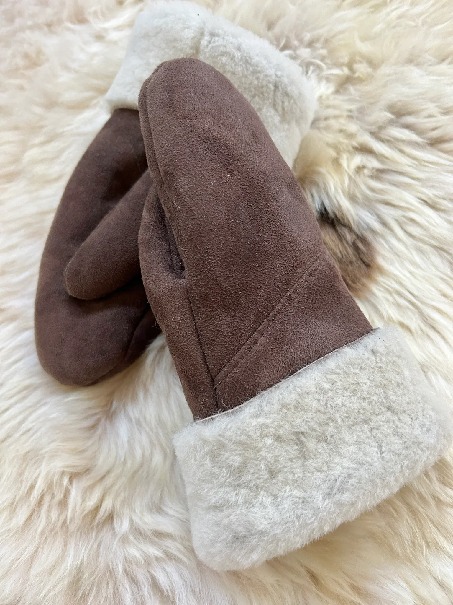 The Haven Sheepskin Mitten in Walnut - Image 6